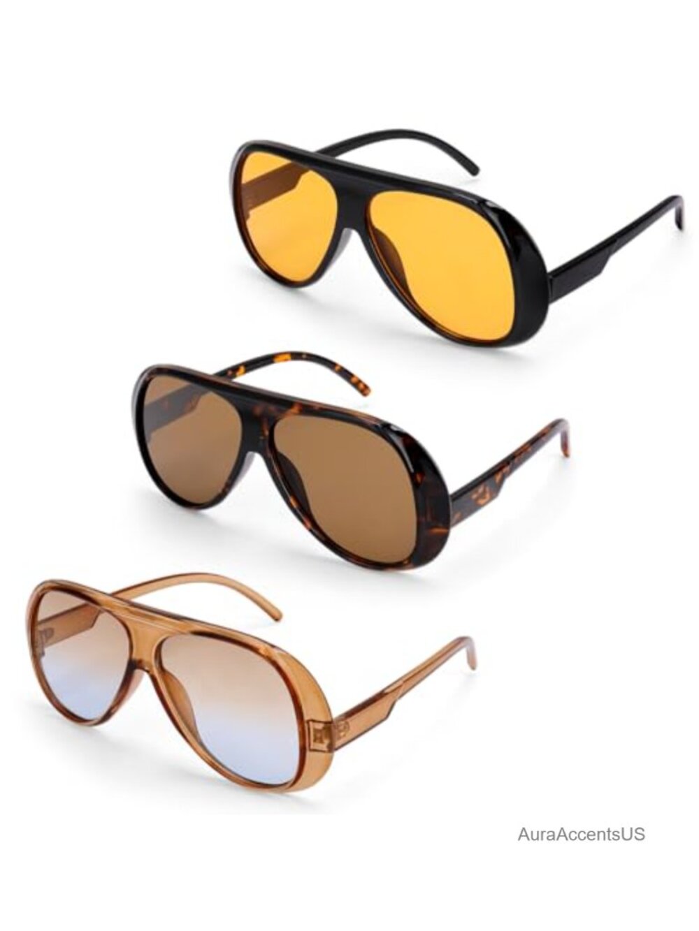 Retro 70s Aviator Large Frame Sunglasses UV Protection